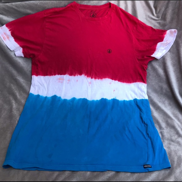 Volcom Other - Volcom T Shirt Red White Blue Tie Dye L